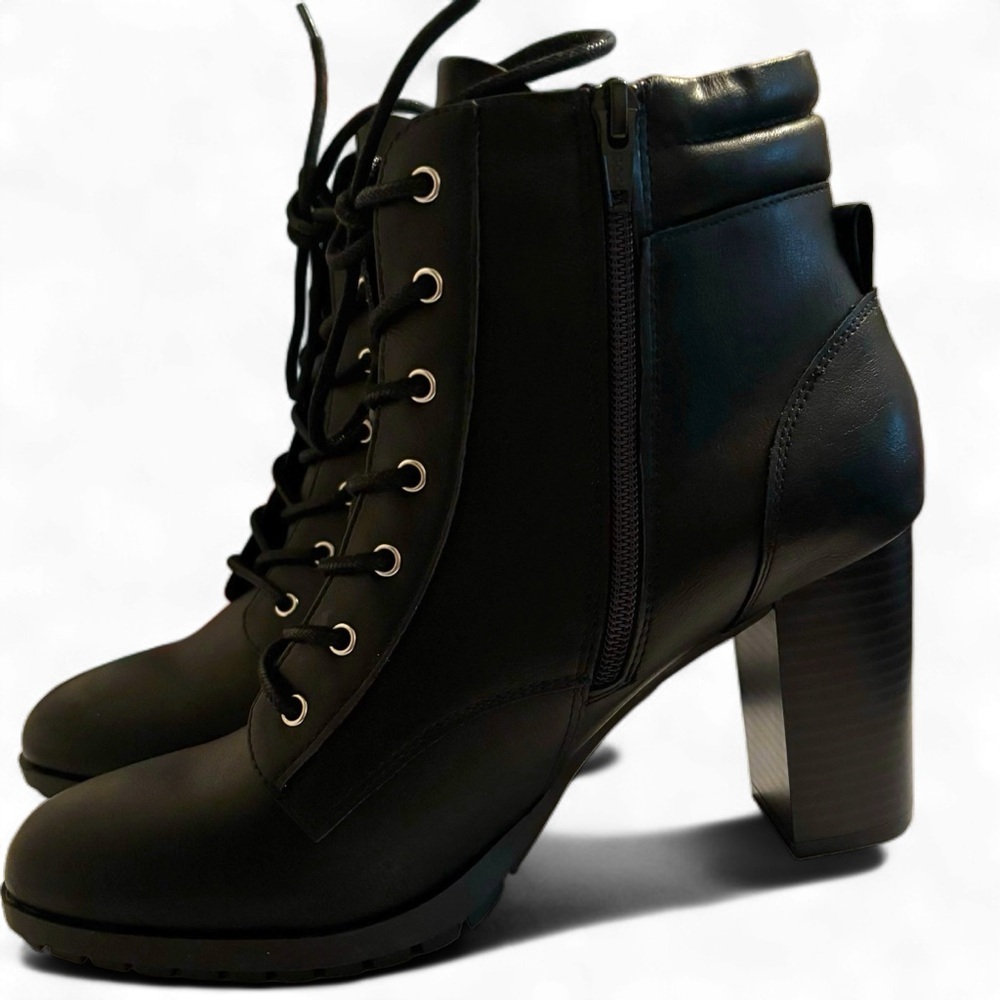 STYLE & CO Laurellee Lace-Up Dress Booties Sz 10